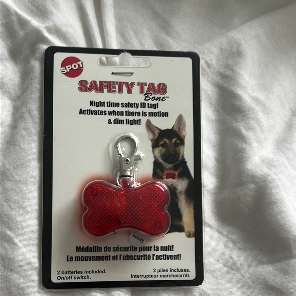 Safety Tag Bone - Red